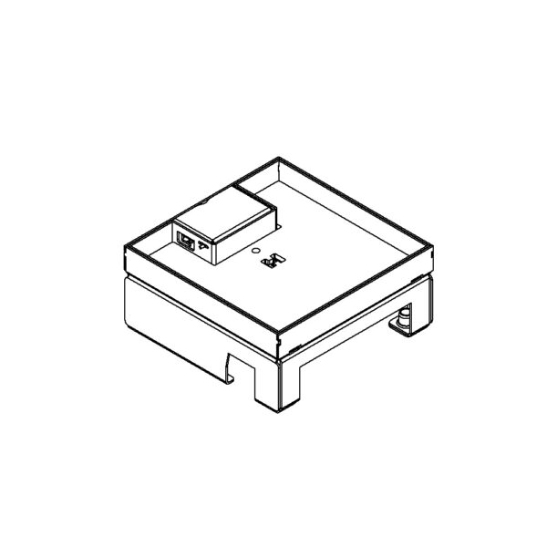 Produktbild UBD 167 161  -  Schwerlast-Unterflur-Bodendose UBD 160 small inkl. Deckel mit Kante, geschlossen, 16mm Vertiefung und 1 Schnur.